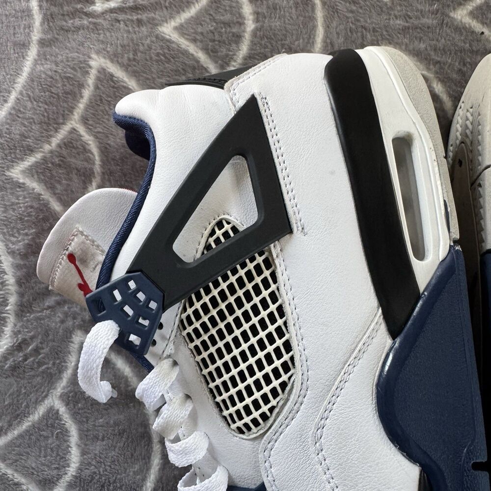 Jordan Air Jordan 4 Retro White Navy Black Men's Sneaker Size 10 - Picture 16 of 16